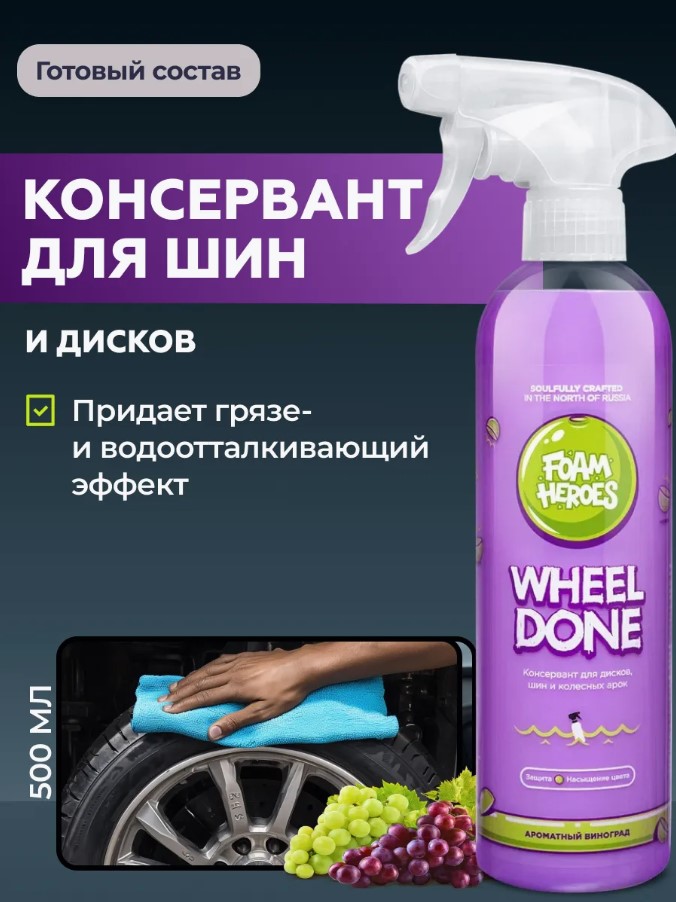 Foam Heroes Wheel Done — консервант для дисков и шин, артикул FHB125
