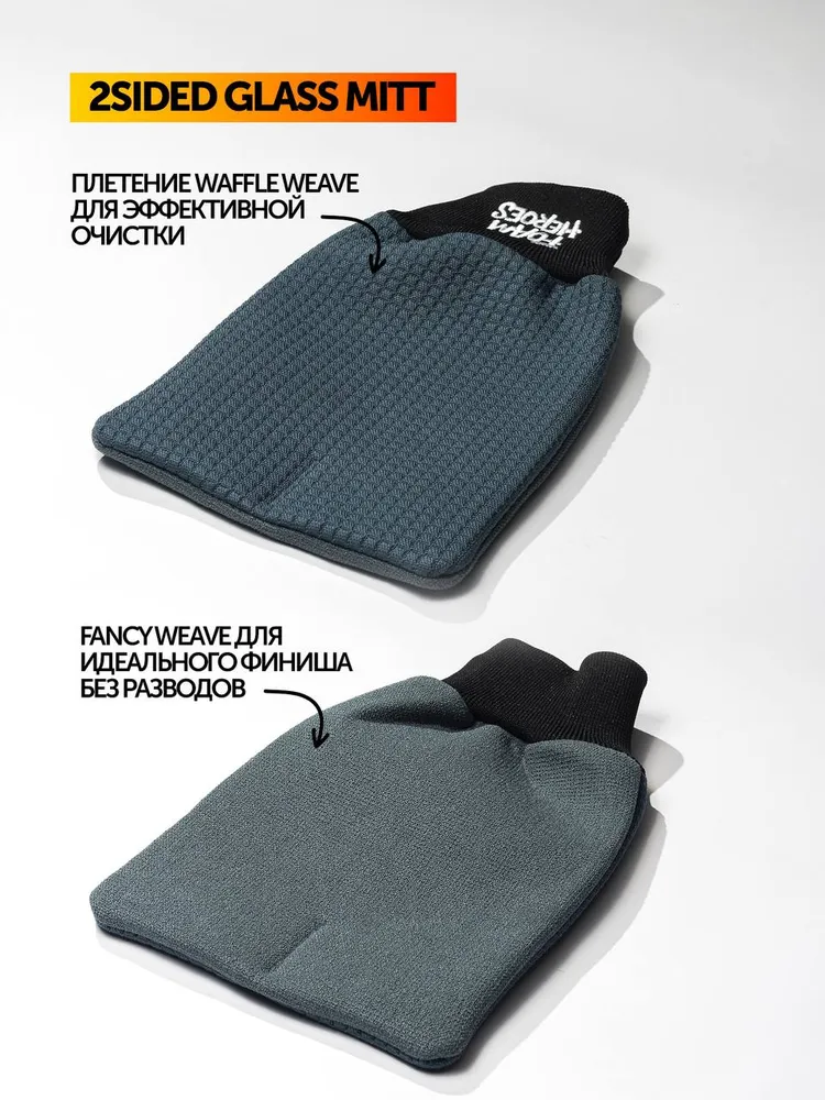 FHA035 Foam Heroes 2Sided Glass Mitt двусторонняя варежка для очистки стекол 17х23см, 440г/м2